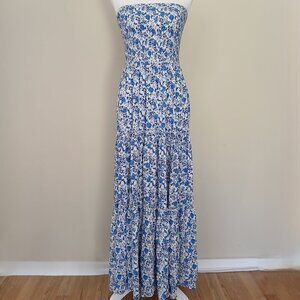Anthropologie Abel The Label Tiered Strapless Smocked Maxi Dress Size XS